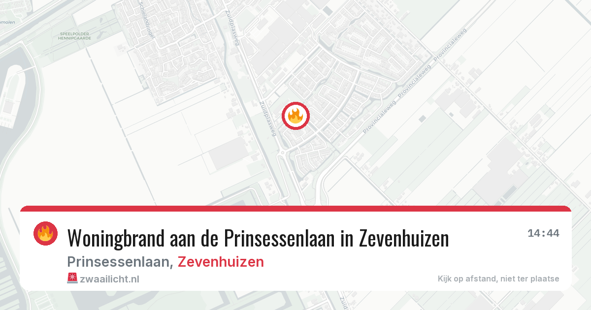 Woningbrand aan de Prinsessenlaan in Zevenhuizen — 20 mei 2026