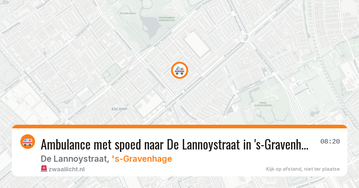Ambulance met spoed naar De Lannoystraat in 's-Gravenhage — 15 mei 2026