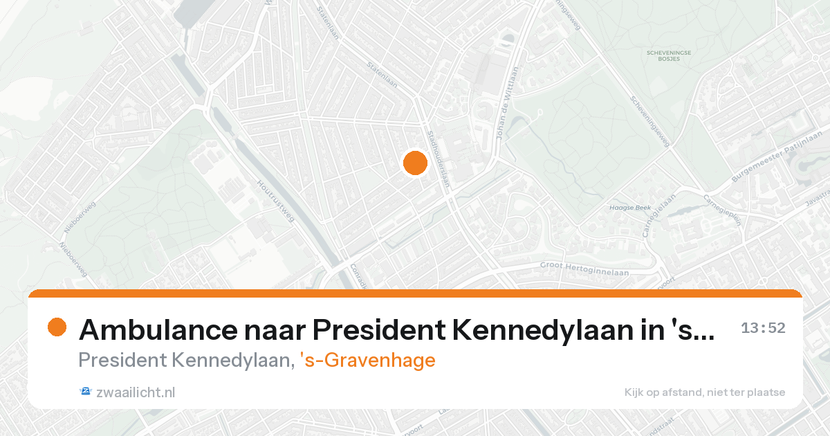 Ambulance naar President Kennedylaan in 's-Gravenhage — 18 aug 2026