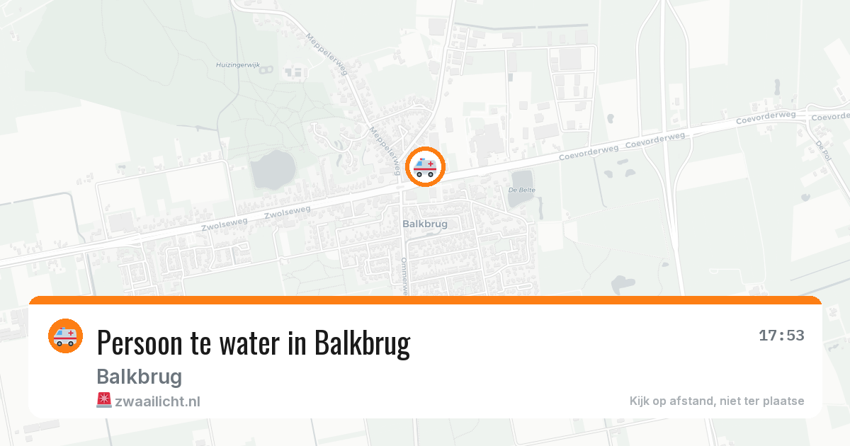 Persoon te water in Balkbrug — 5 feb 2026