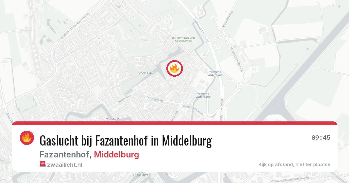Gaslucht bij Fazantenhof in Middelburg — 2 mrt 2026