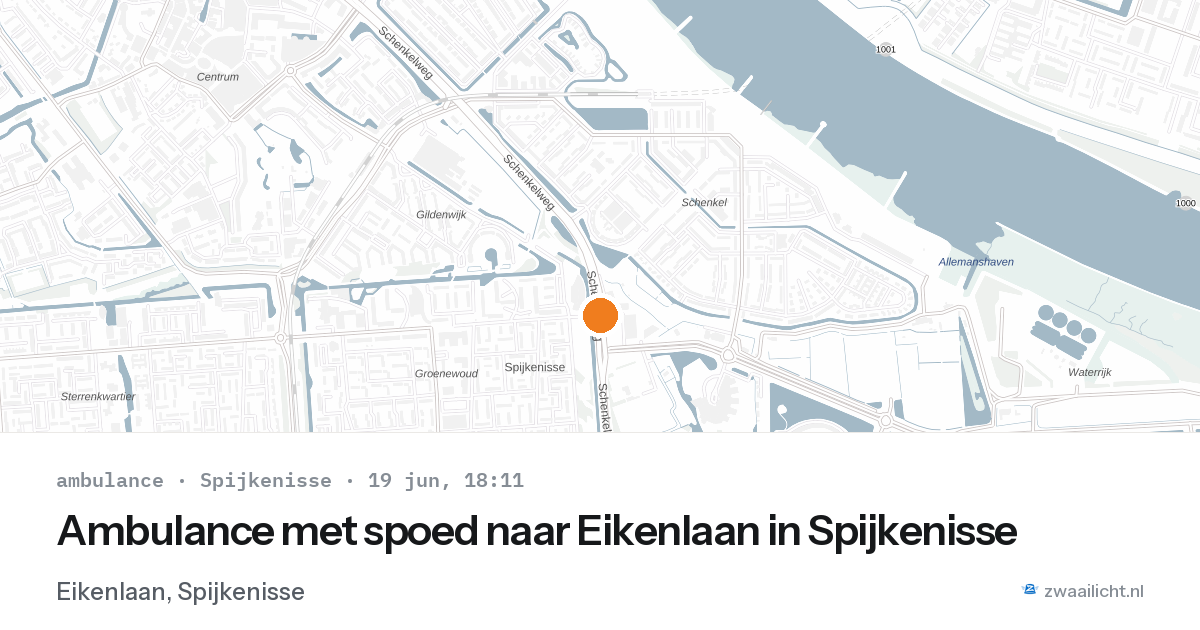 Ambulance met spoed naar Eikenlaan in Spijkenisse — 19 jun 2026