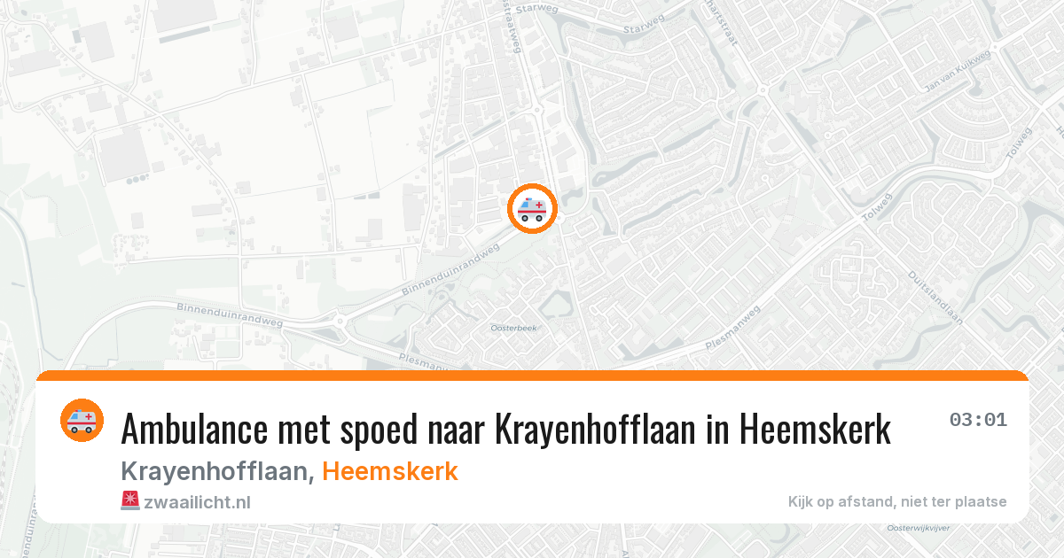 Ambulance met spoed naar Krayenhofflaan in Heemskerk — 18 jul 2026