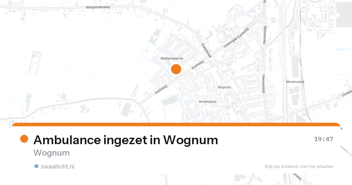 Ambulance ingezet in Wognum — 26 aug 2026 | 🚨 Zwaailicht.nl