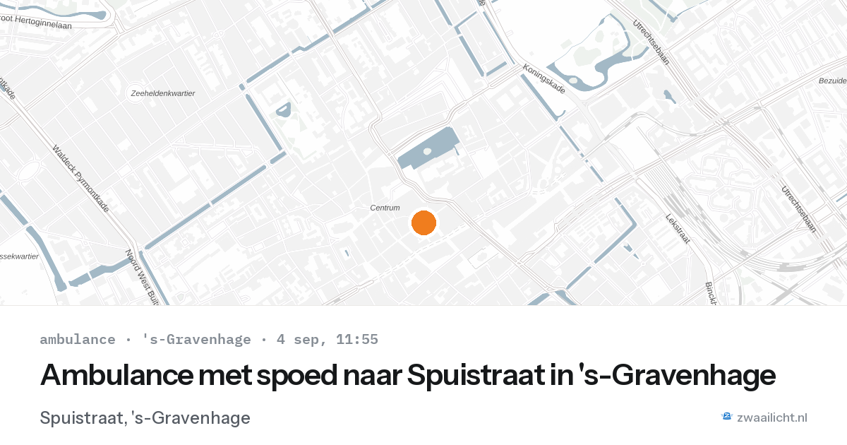 Ambulance met spoed naar Spuistraat in 's-Gravenhage — 4 sep 2026