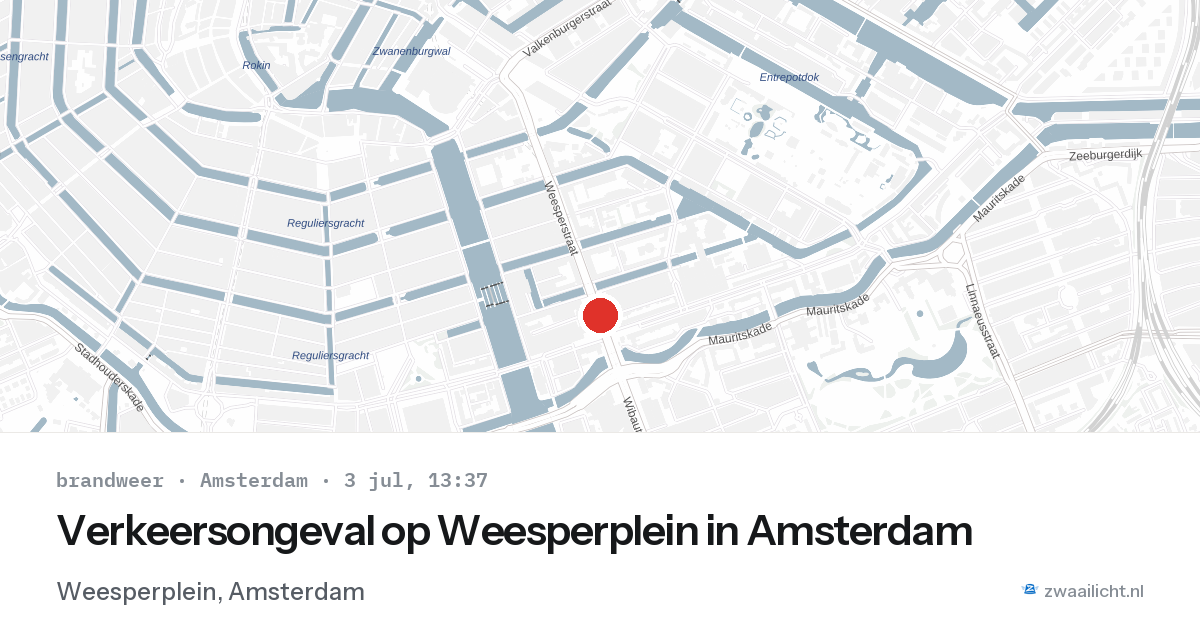 Verkeersongeval op Weesperplein in Amsterdam — 3 jul 2026