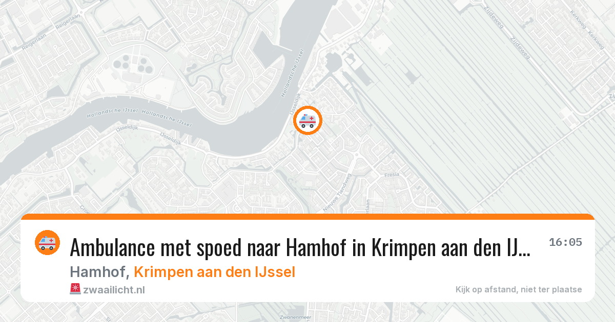Ambulance met spoed naar Hamhof in Krimpen aan den IJssel — 25 mei 2026