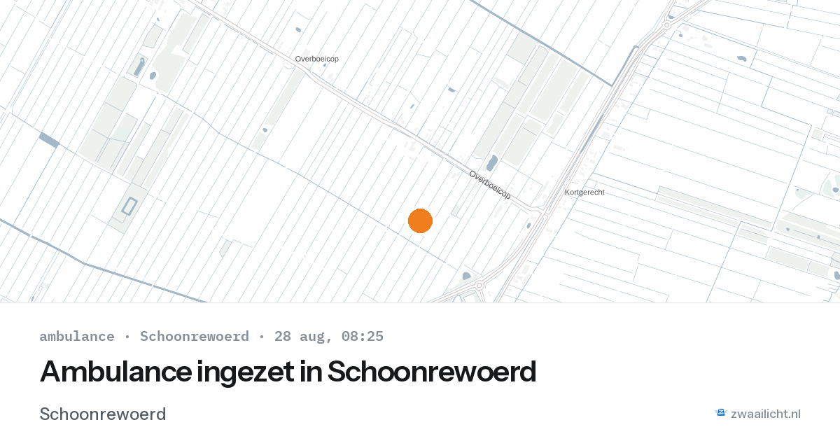 Ambulance ingezet in Schoonrewoerd — 28 aug 2026
