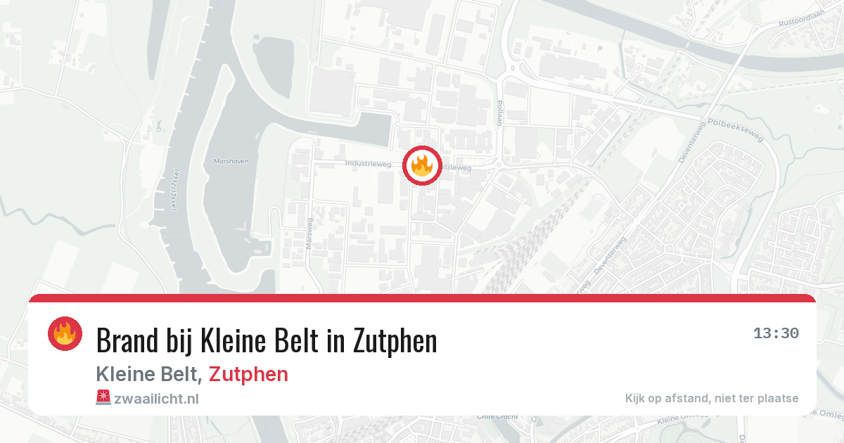 Brand bij Kleine Belt in Zutphen — 13 jul 2026