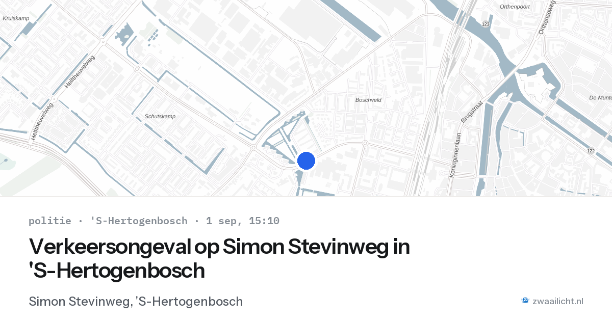 Verkeersongeval op Simon Stevinweg in 'S-Hertogenbosch — 1 sep 2026