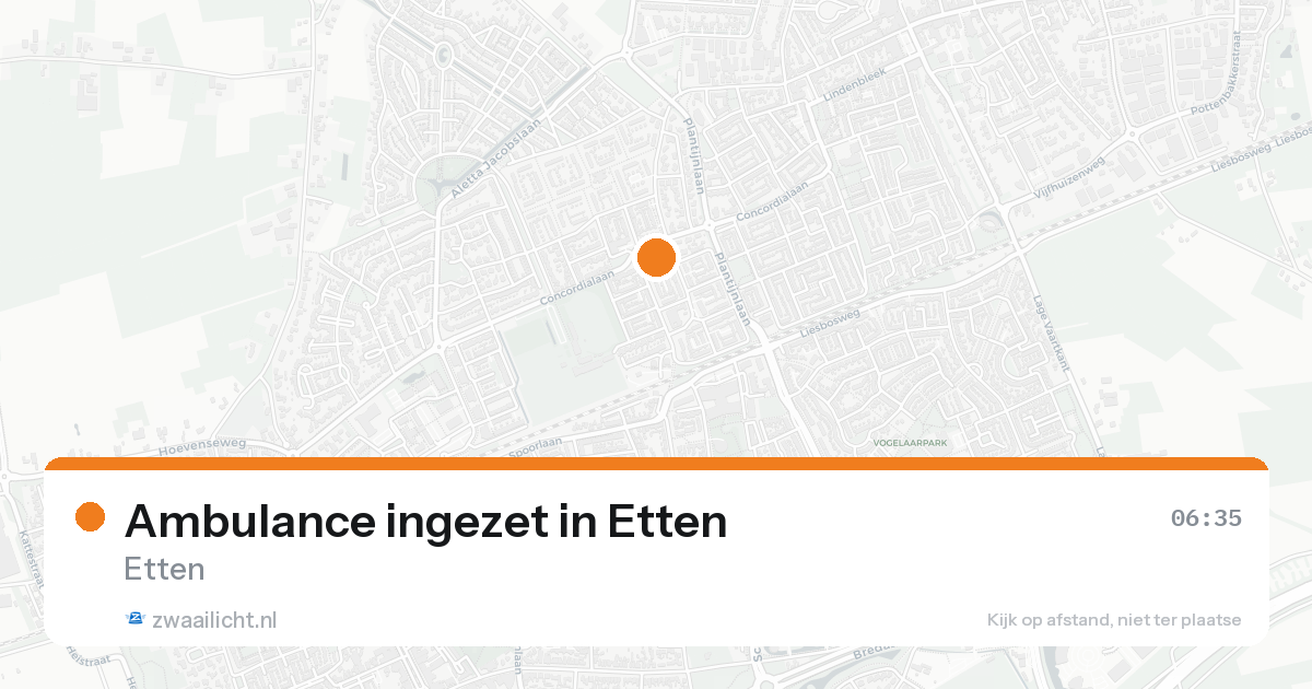 Ambulance ingezet in Etten — 17 aug 2026
