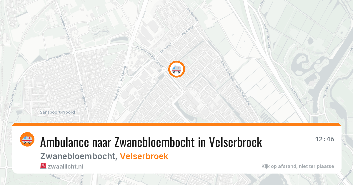 Ambulance naar Zwanebloembocht in Velserbroek — 5 jul 2026