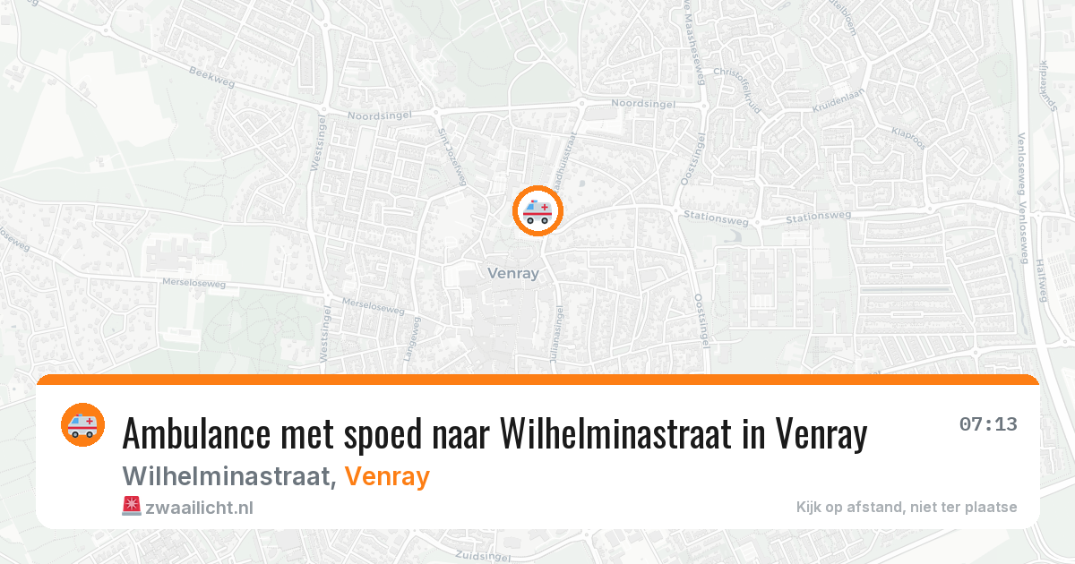 Ambulance met spoed naar Wilhelminastraat in Venray — 7 aug 2026