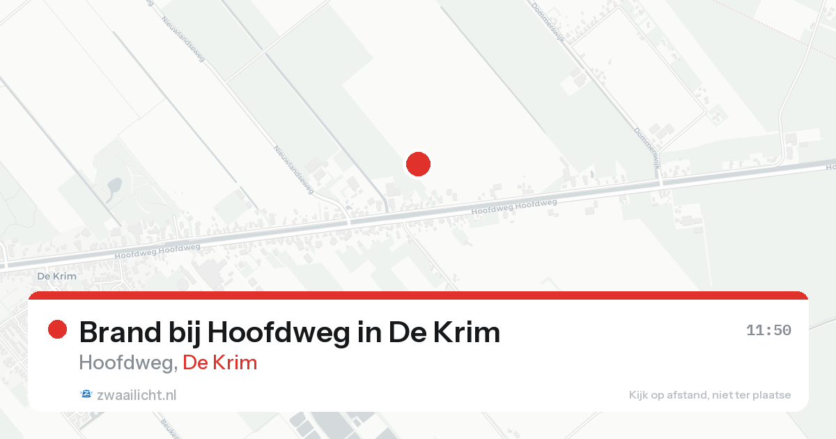 Brand bij Hoofdweg in De Krim — 13 aug 2026