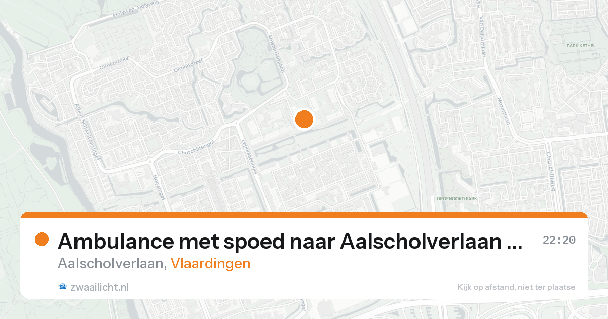 Ambulance met spoed naar Aalscholverlaan in Vlaardingen — 23 aug 2026