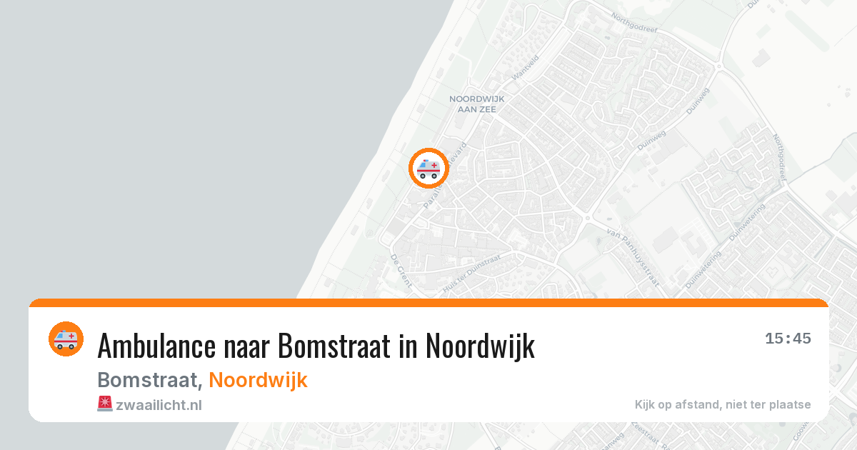 Ambulance naar Bomstraat in Noordwijk — 24 mei 2026