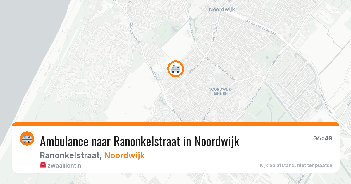 Ambulance naar Ranonkelstraat in Noordwijk — 14 aug 2026