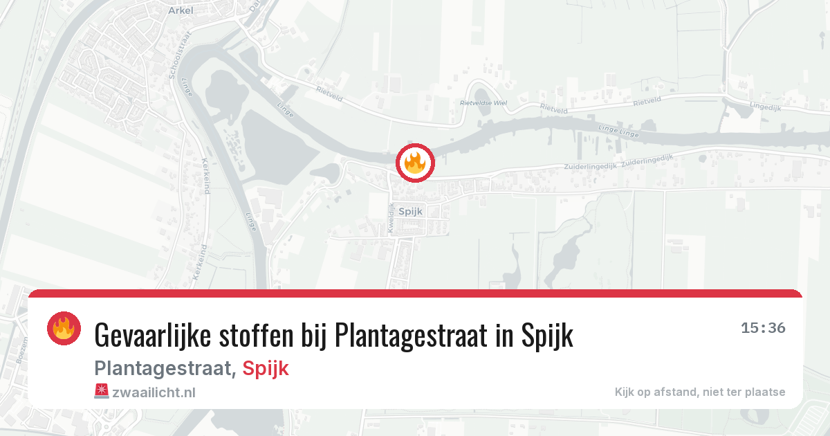 Gevaarlijke stoffen bij Plantagestraat in Spijk — 20 apr 2026