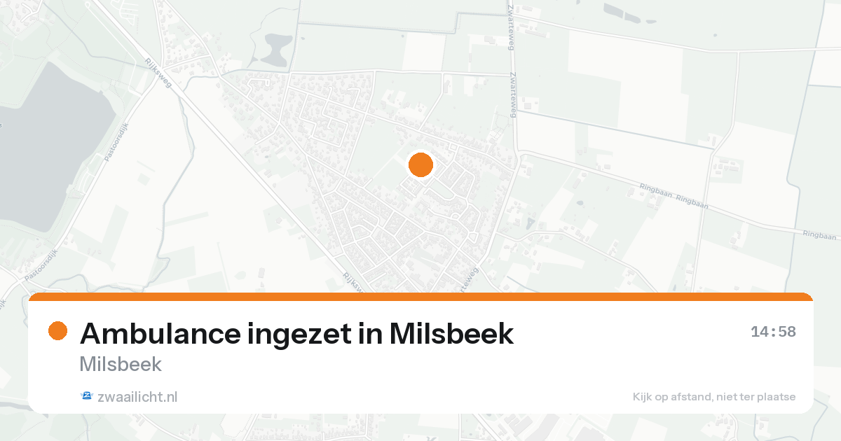 Ambulance ingezet in Milsbeek — 15 aug 2026