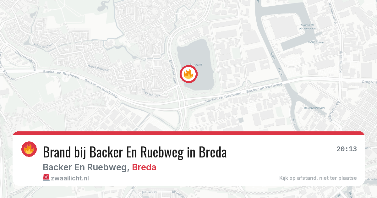 Brand bij Backer En Ruebweg in Breda — 10 aug 2026