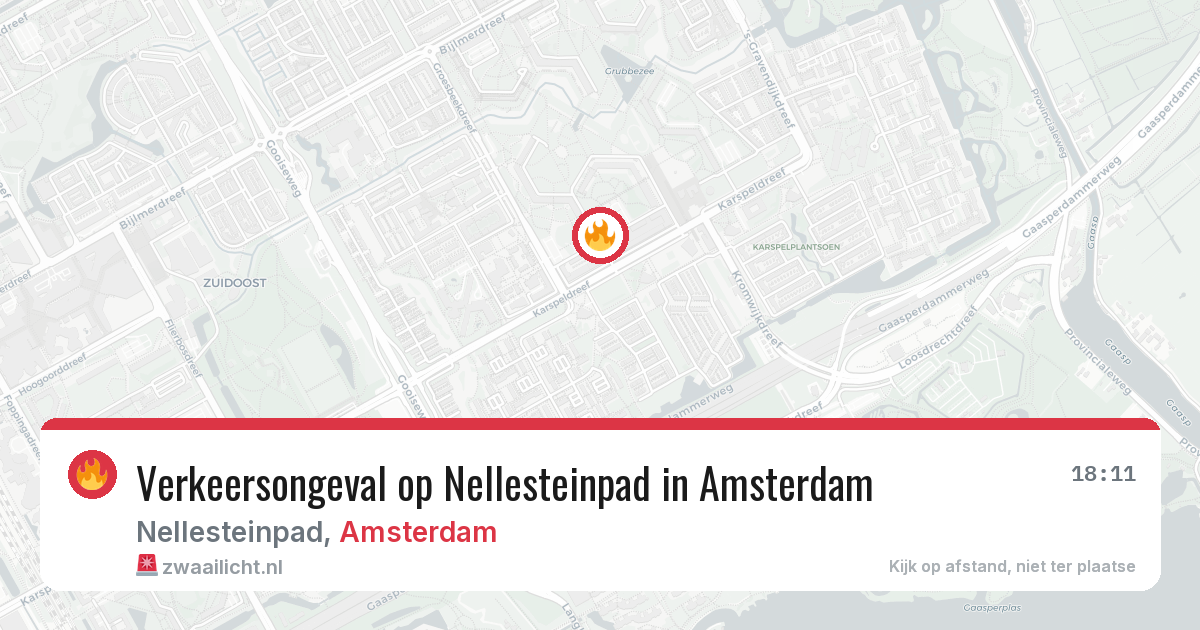 Verkeersongeval op Nellesteinpad in Amsterdam — 27 mrt 2026
