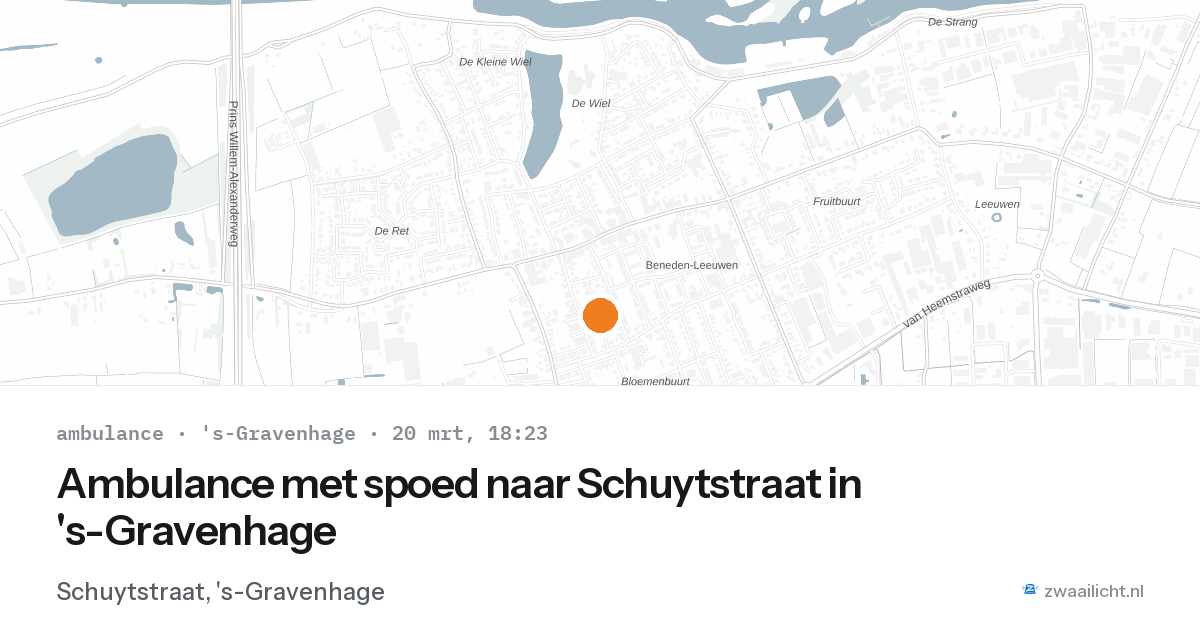 Ambulance met spoed naar Schuytstraat in 's-Gravenhage — 20 mrt 2026