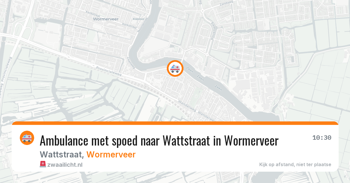 Ambulance met spoed naar Wattstraat in Wormerveer — 15 mrt 2026