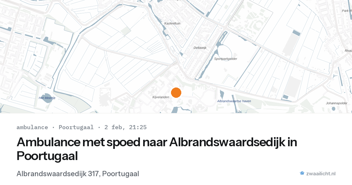 Ambulance met spoed naar Albrandswaardsedijk in Poortugaal — 2 feb 2026