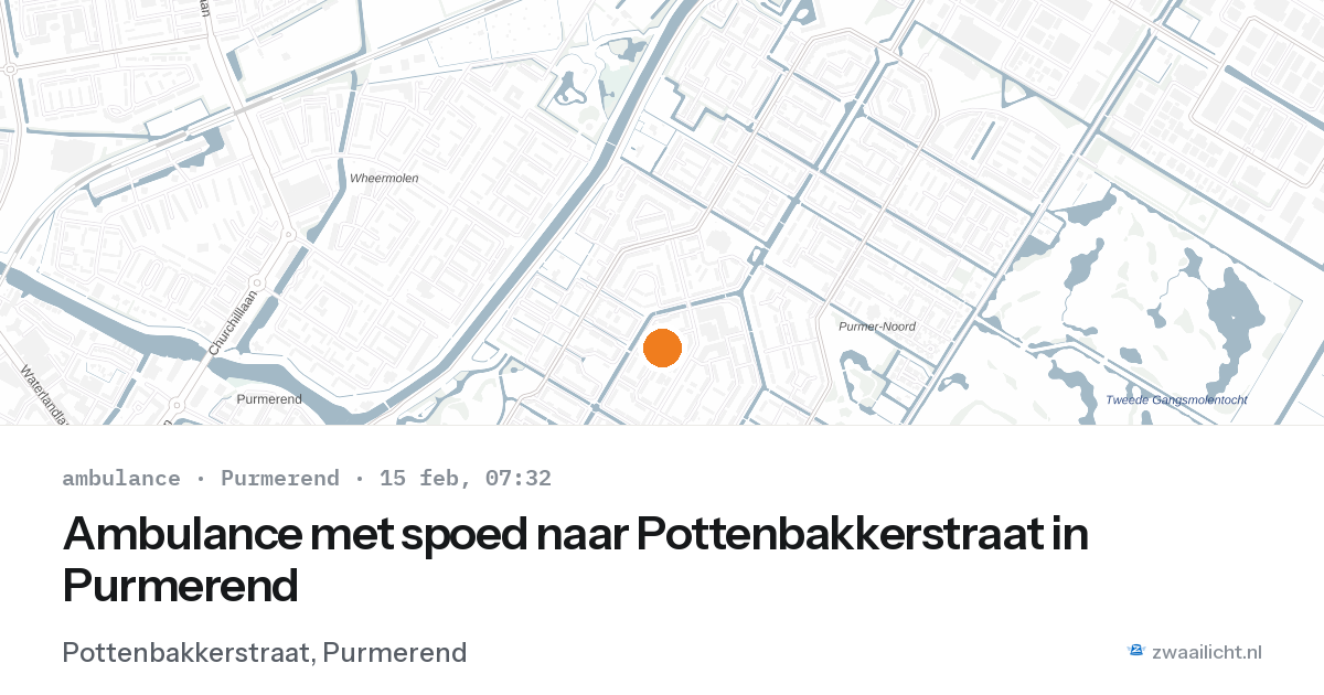 Ambulance met spoed naar Pottenbakkerstraat in Purmerend — 15 feb 2026