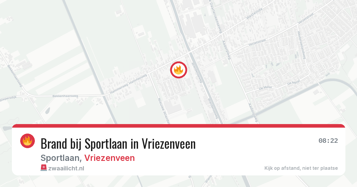 Brand bij Sportlaan in Vriezenveen — 14 jul 2026
