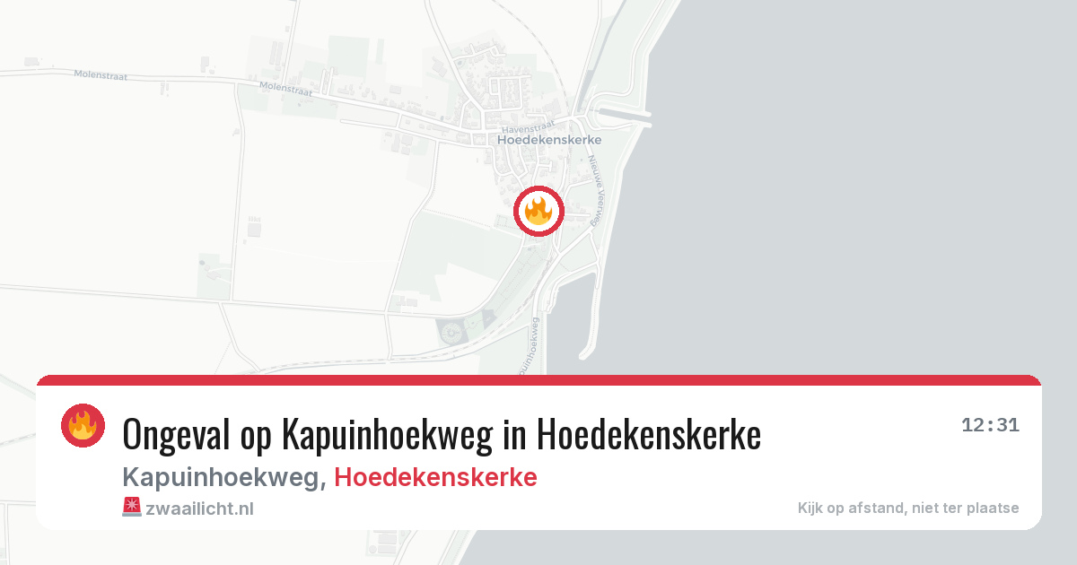 Ongeval op Kapuinhoekweg in Hoedekenskerke — 6 jul 2026