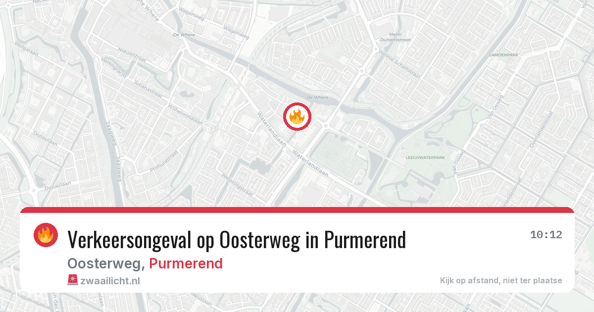 Verkeersongeval op Oosterweg in Purmerend — 16 feb 2026