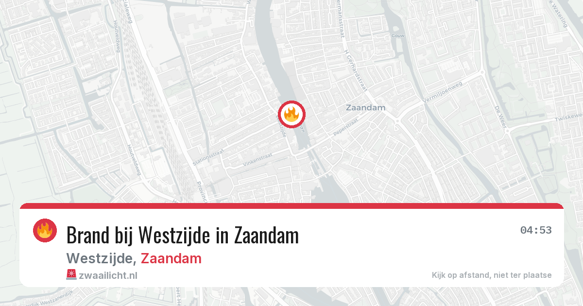 Brand bij Westzijde in Zaandam — 17 mei 2026