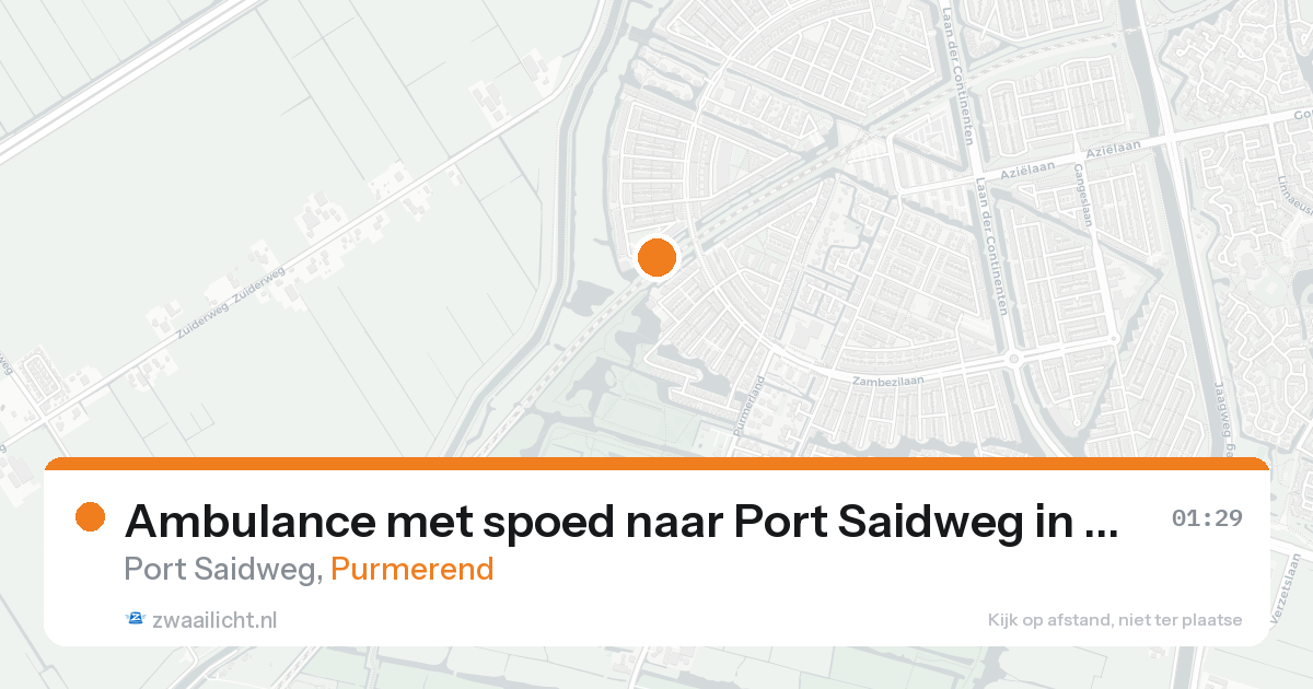 Ambulance met spoed naar Port Saidweg in Purmerend — 31 mei 2026