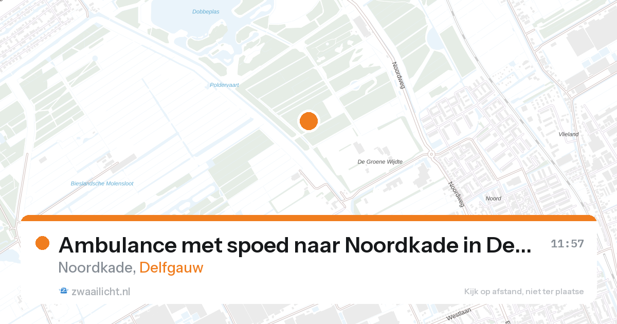 Ambulance met spoed naar Noordkade in Delfgauw — 12 mrt 2026