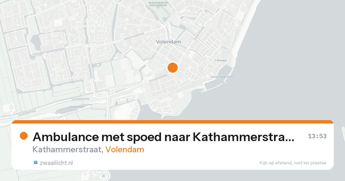 Ambulance met spoed naar Kathammerstraat in Volendam — 24 aug 2026