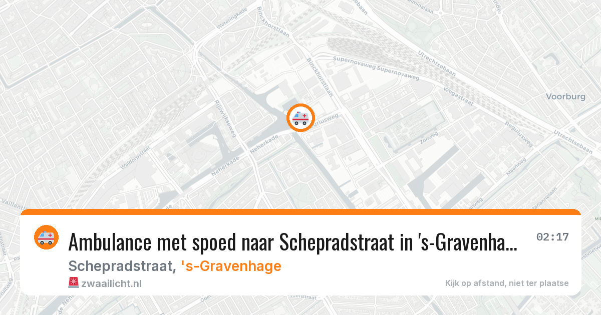 Ambulance met spoed naar Schepradstraat in 's-Gravenhage — 22 mrt 2026