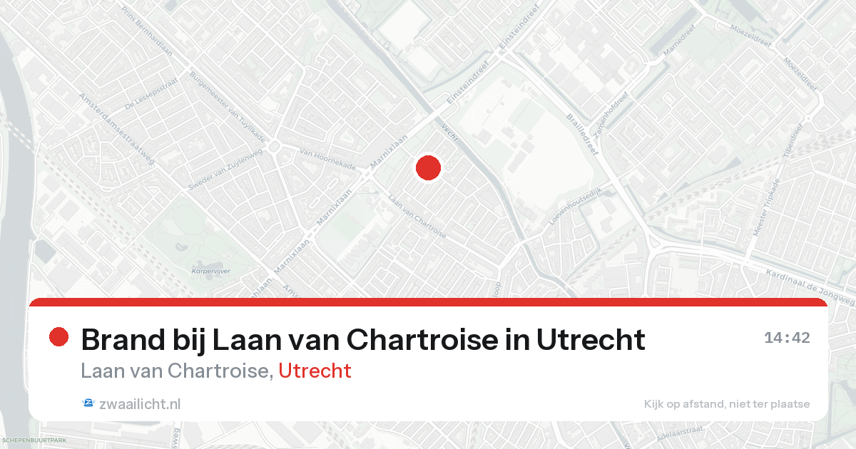 Brand bij Laan van Chartroise in Utrecht — 24 aug 2026