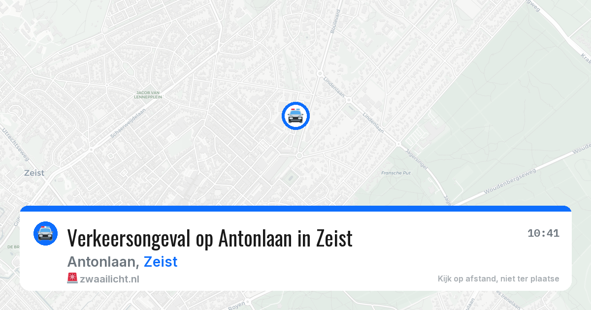 Verkeersongeval op Antonlaan in Zeist — 6 jul 2026