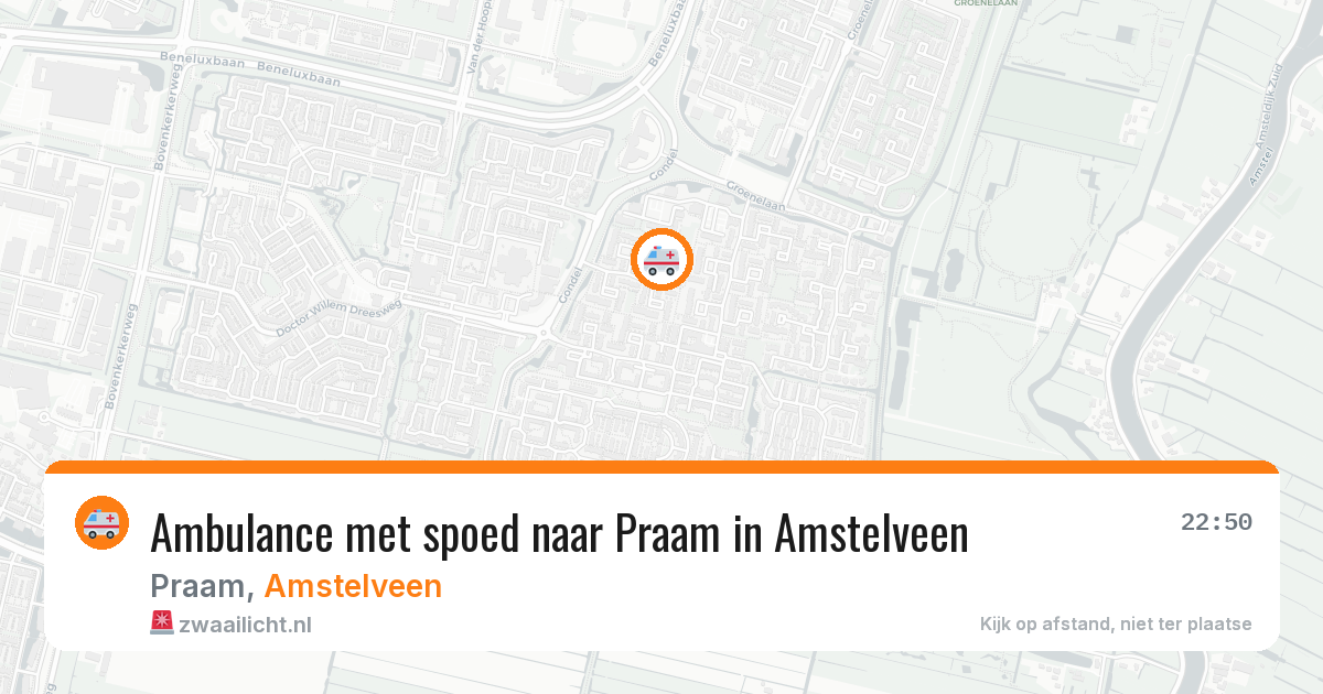 Ambulance met spoed naar Praam in Amstelveen — 17 mei 2026