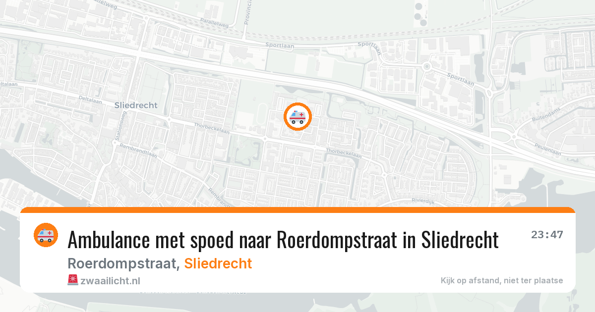 Ambulance met spoed naar Roerdompstraat in Sliedrecht — 27 mrt 2026