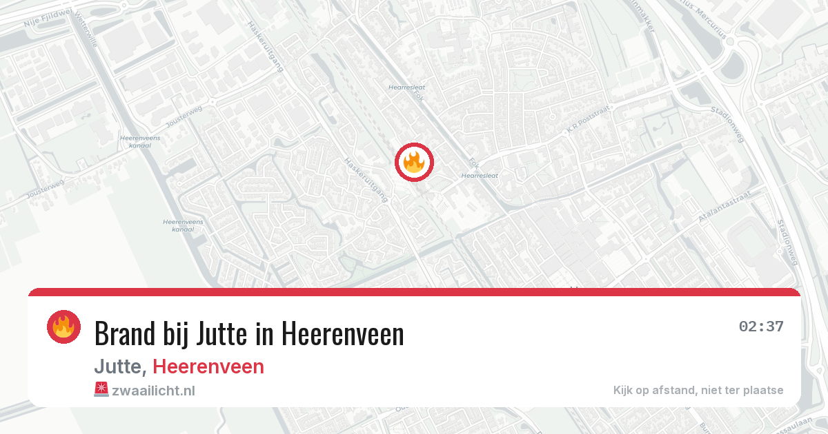 Brand bij Jutte in Heerenveen — 14 jun 2026