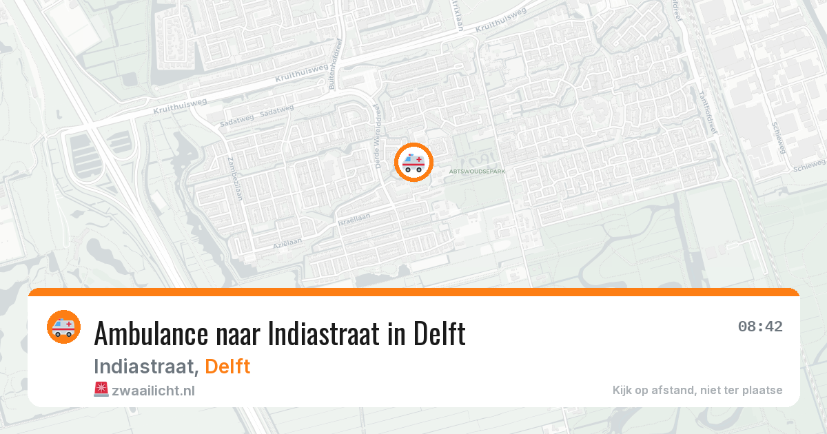 Ambulance naar Indiastraat in Delft — 12 mrt 2026
