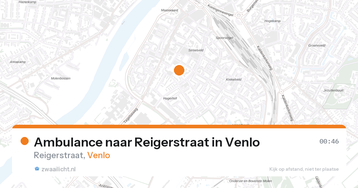 Ambulance naar Reigerstraat in Venlo — 16 aug 2026