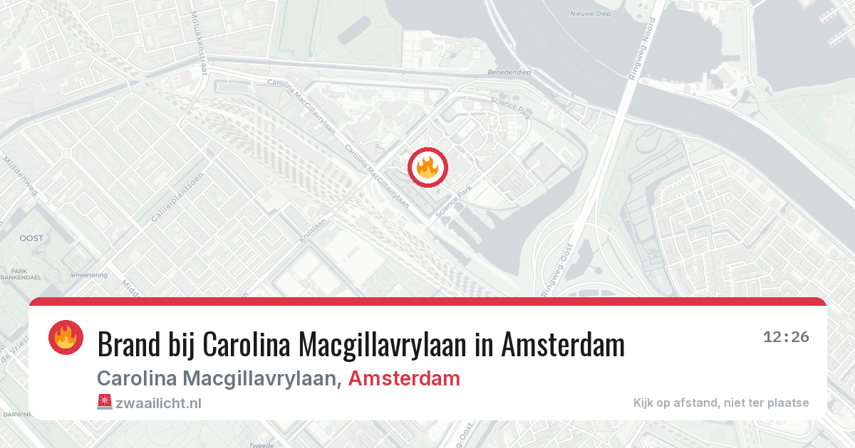Brand bij Carolina Macgillavrylaan in Amsterdam — 17 jun 2026