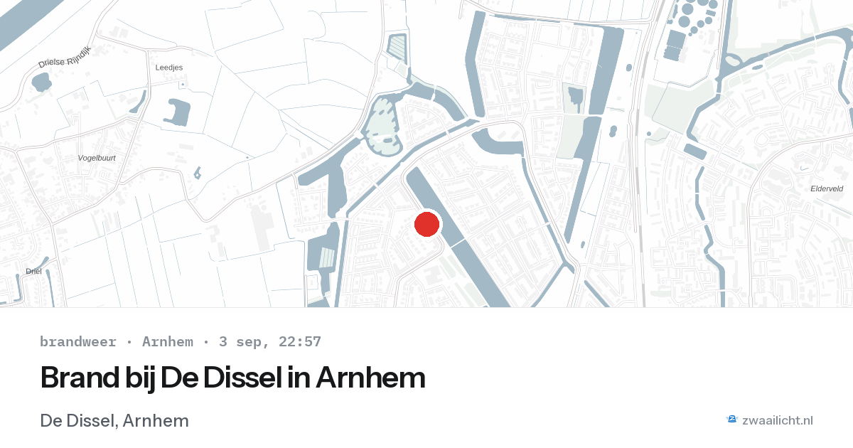 Brand bij De Dissel in Arnhem — 3 sep 2026