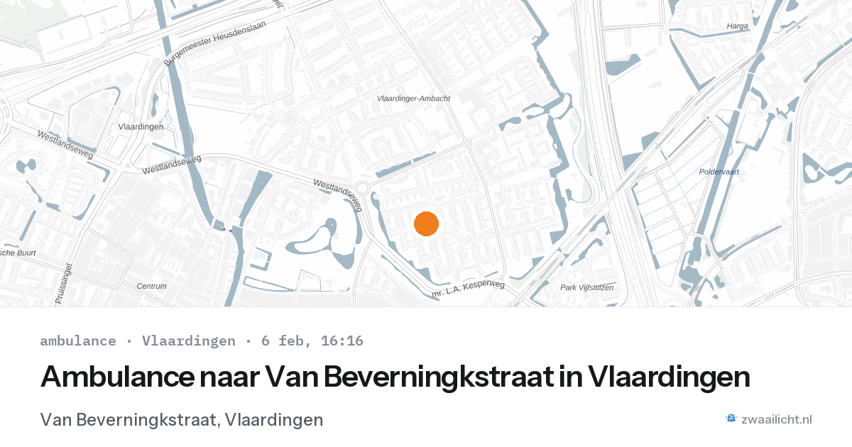 Ambulance naar Van Beverningkstraat in Vlaardingen — 6 feb 2026