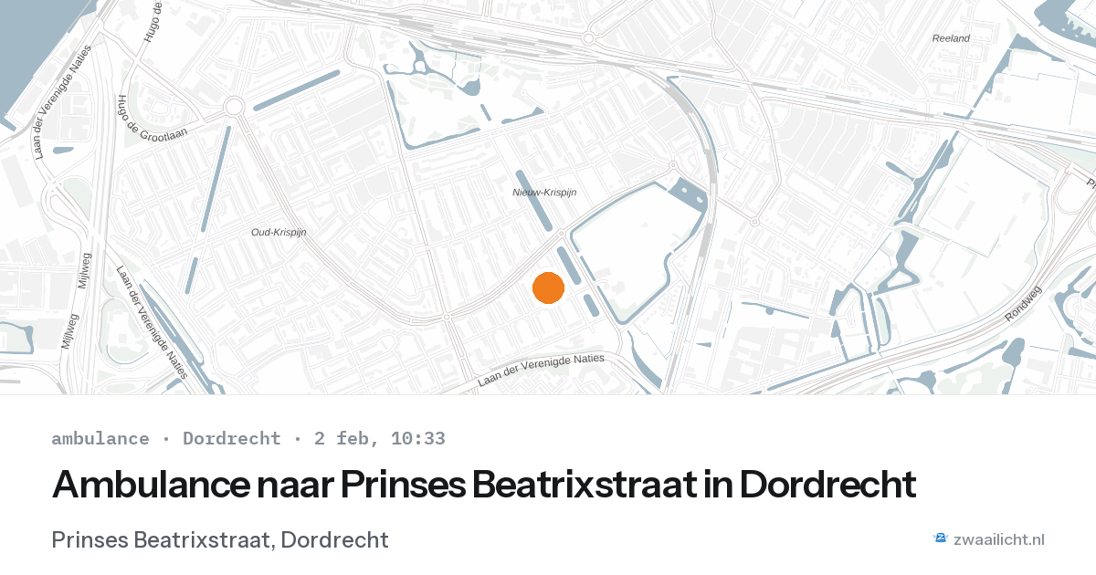 Ambulance naar Prinses Beatrixstraat in Dordrecht — 2 feb 2026