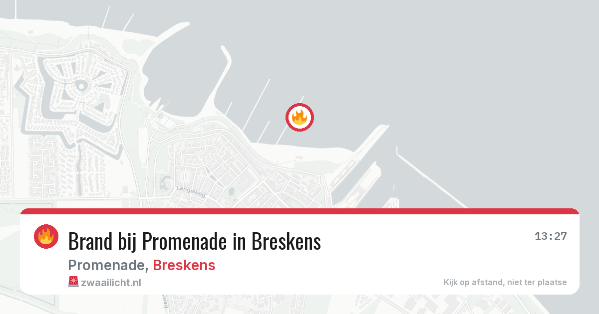Brand bij Promenade in Breskens — 21 jun 2026