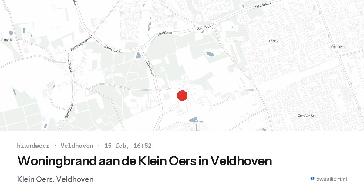 Woningbrand aan de Klein Oers in Veldhoven — 15 feb 2026